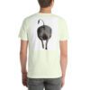 A man wearing a t-shirt with an image of a cat.