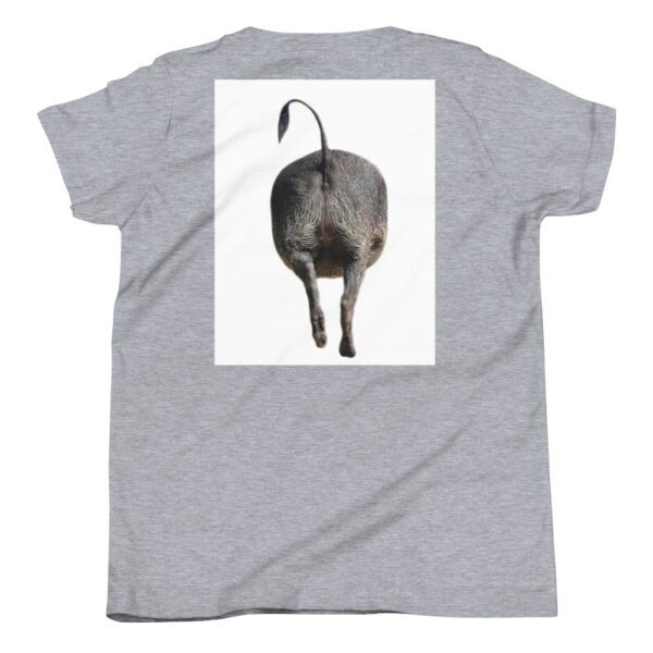 A gray shirt with a picture of a dog.