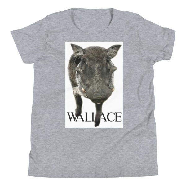 A gray t-shirt with a picture of a wild animal.