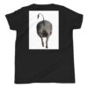 A black t-shirt with an image of a dog.