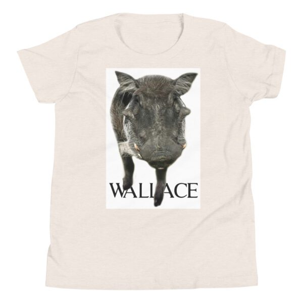 A white t-shirt with a picture of a pig.