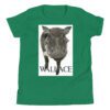 A green t-shirt with a picture of a pig.