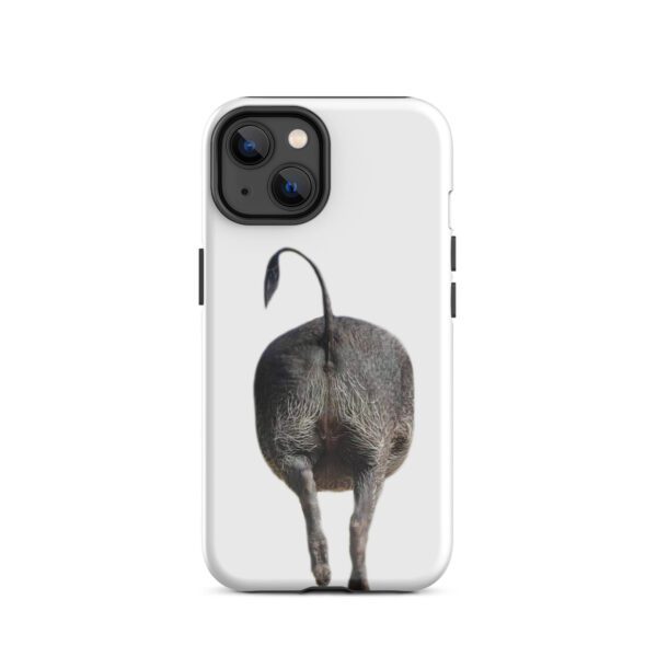 A phone case with an animal standing on its back legs.